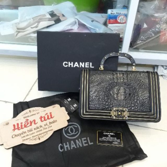 Túi hộp da cá sấu
