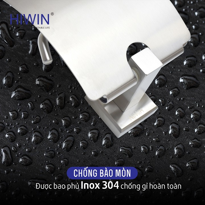 Lô giấy, hộp đựng giấy vệ sinh inox 304 mặt mờ HIWIN Y-334
