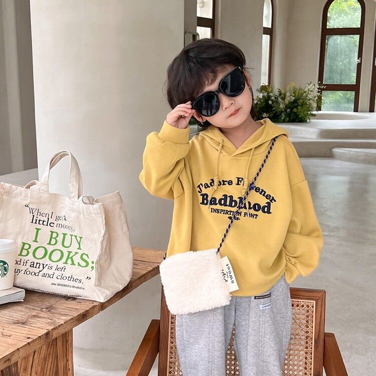 Hàng Mới Về Áo Hoodie Nỉ Thêu Chữ Phong Cách Nhật Bản Thời Trang Mùa Thu Mới 2022 Dành Cho Bé Trai Gái