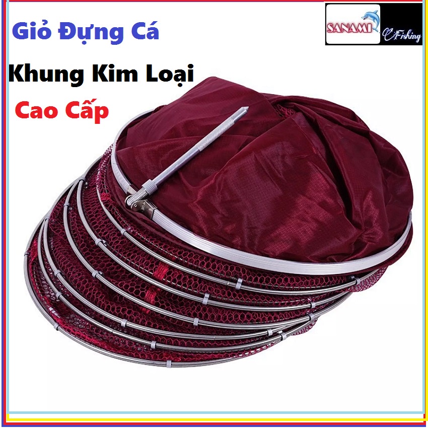 Giỏ Đựng Cá Khung Kim Loại, Rọng Đựng Cá Siêu Bền,Tiện Lợi Có Thể Gấp Gọn SKK2 - Sanami Fishing