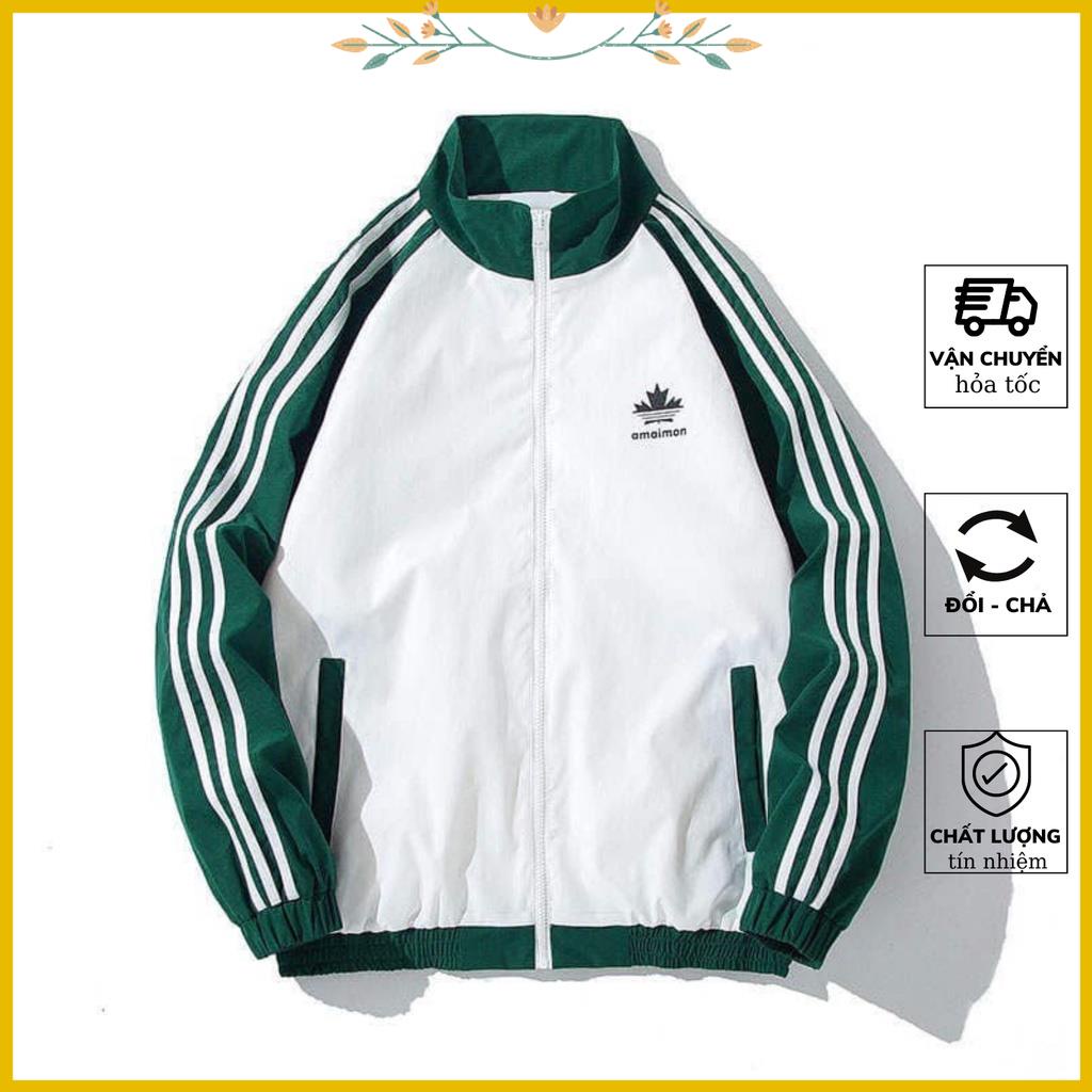 Áo khoác dù nam nữ áo Bomber Chất dù 3 sọc cánh tay thể thao khóa kéo thời trang nam nữ unisex phong cách Hàn quốc D52