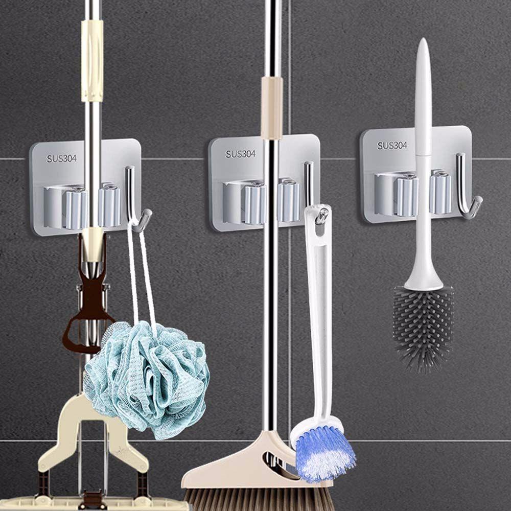 AROMA Giá Đỡ Treo Cây Lau Nhà Bằng Thép Không Gỉ Đa Chức Năng