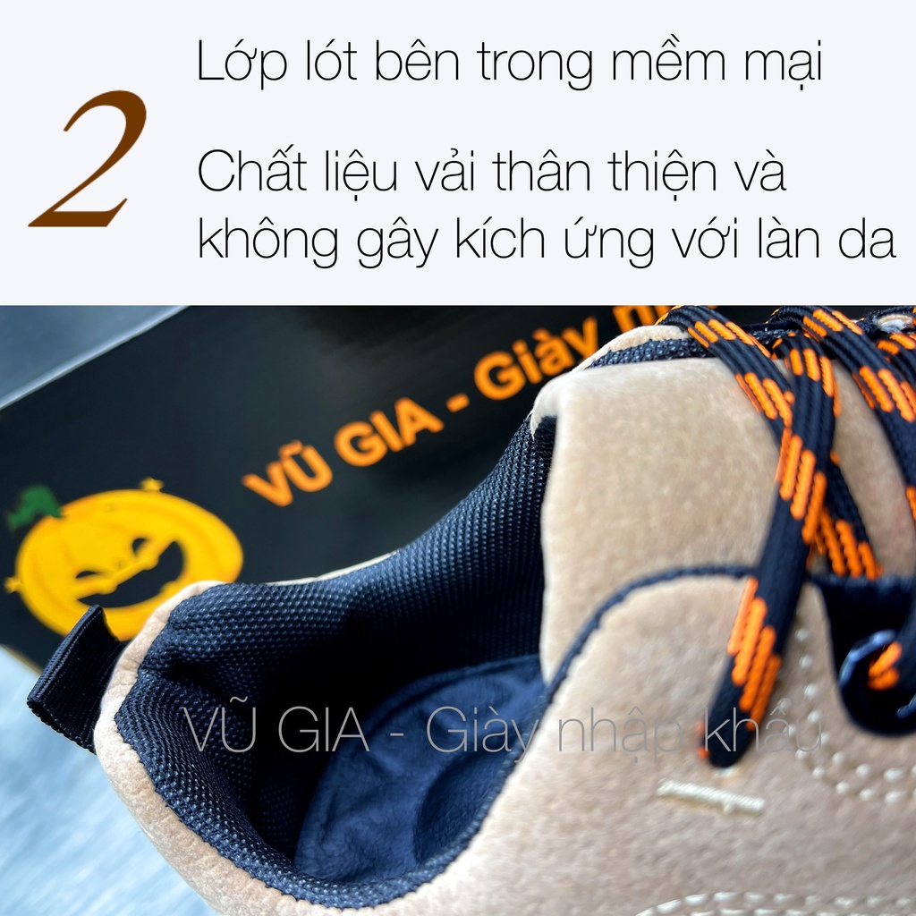 Giày nam da lộn cổ thấp nhập khẩu chính hãng VŨ GIA trẻ trung Sắc màu xu hướng 2021