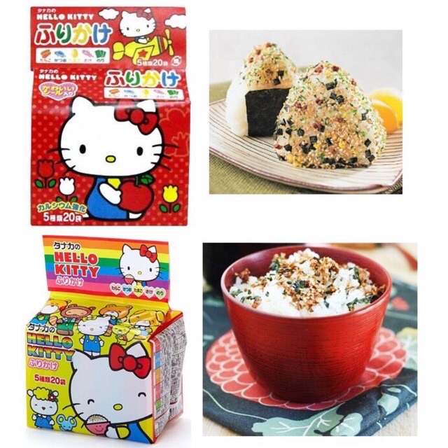 Gia vị rắc cơm Hello Kitty ( 20 gói 5 vị)