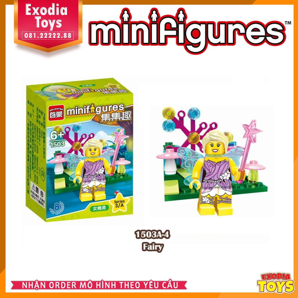 Xếp hình minifigure Rồng Xanh, Bóng Chày, Rapper, Thầy Tu - Đồ Chơi Lắp Ghép Sáng Tạo - Enlighten 1503A