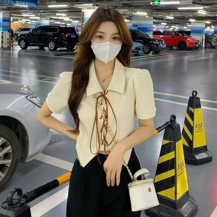 Áo Sơ Mi Tay Ngắn Dáng Ôm Thiết Kế Độc Đáo Thời Trang Mùa Hè Mới Cho Nữ