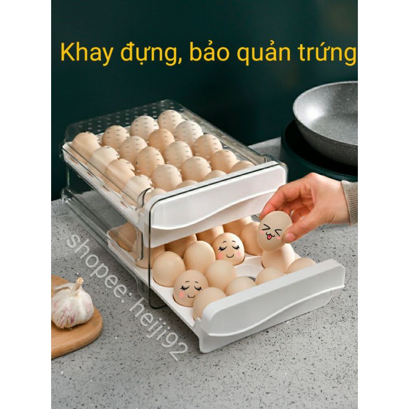 [Order-Phù hợp cả trứng gà và trứng vịt] Khay đựng trứng siêu tiện lợi