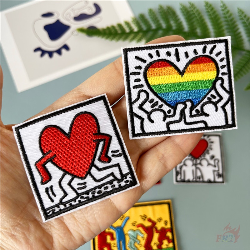 ☸ Keith Miếng Dán Ủi Quần Áo Họa Tiết Graffiti ☸ 1 Sticker Ủi Thêu Hình Huy Hiệu
