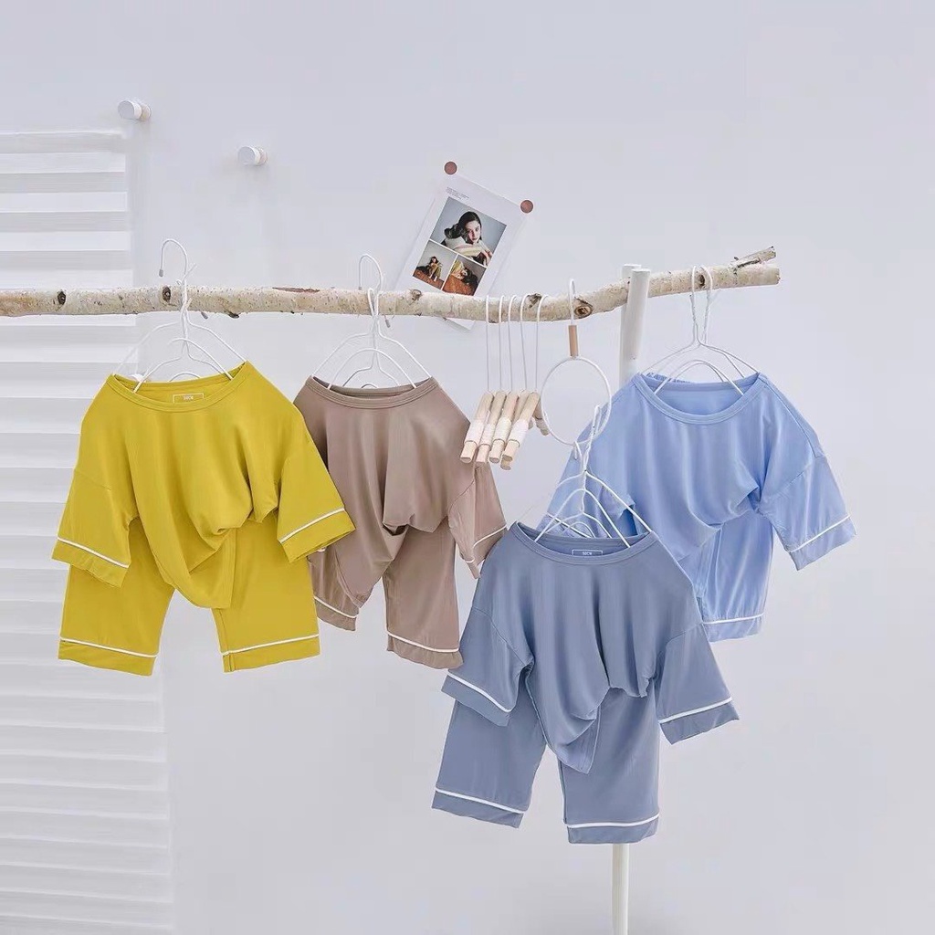 Bộ Lửng MK KID Cho Bé 8-26KG 💖 Bộ Tay Lửng Cho Bé Trai Bé Gái 💖 Chất Thun Lạnh Siêu Mềm Mịn Mát Thấm Hút Mồ Hôi.