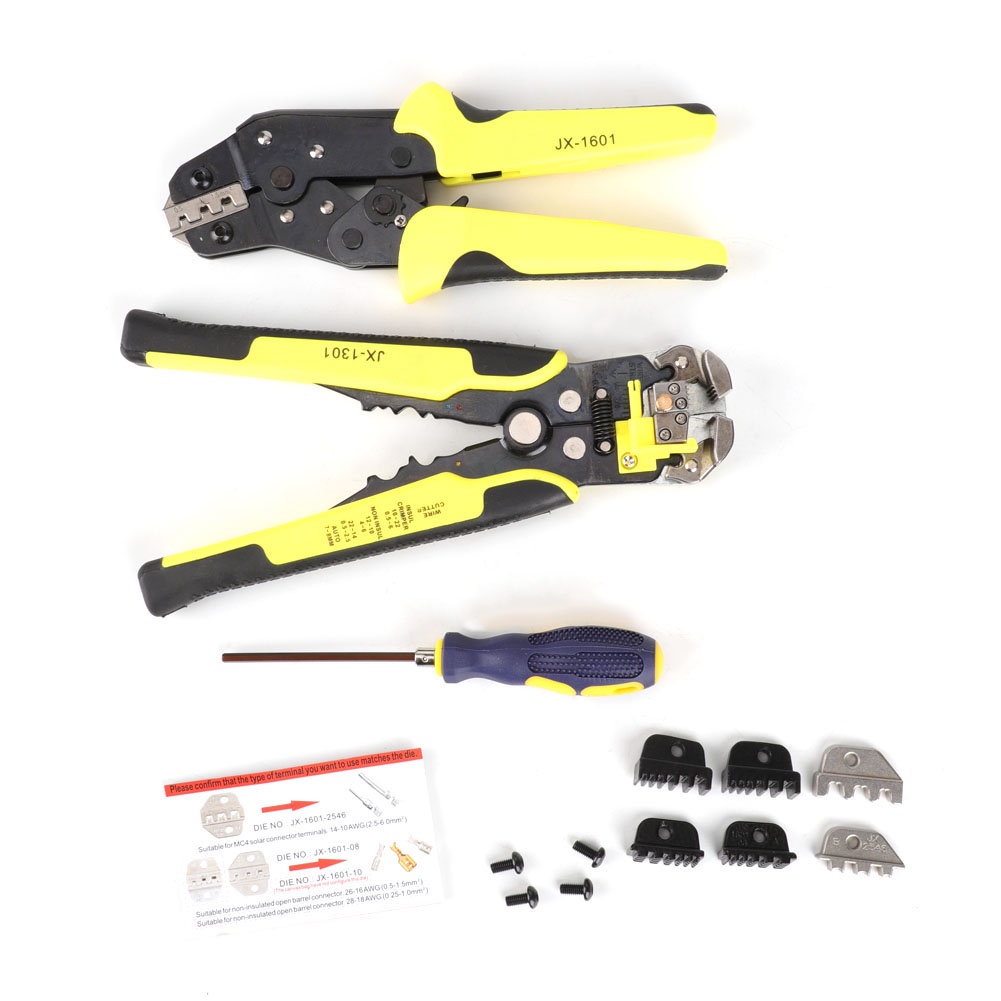 Có thể bán buôn Thiết bị đầu cuối 4 in1 Ratchet Crimp Kìm cầm tay Bộ dụng cụ uốn dây cáp 24-10 AWG Hàng giao ngayWestvirginia058