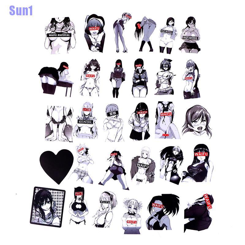 Bộ 30 Miếng Dán Trang Trí Laptop Hình Anime Sun1