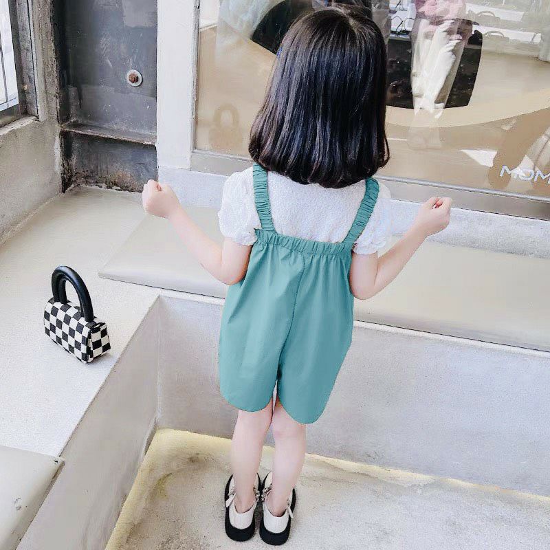 Set bộ quần yếm thô áo cotton cho bé, set đồ bé gái hot 2022