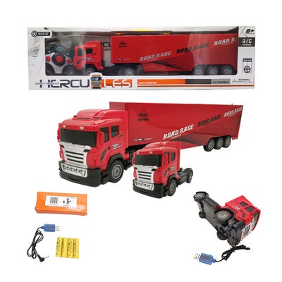 Rc Mô phỏng điều khiển từ xa xe kéo xe tải Container xe tải nặng Trailer kéo xe điều khiển từ xa xe tải lớn container cậ