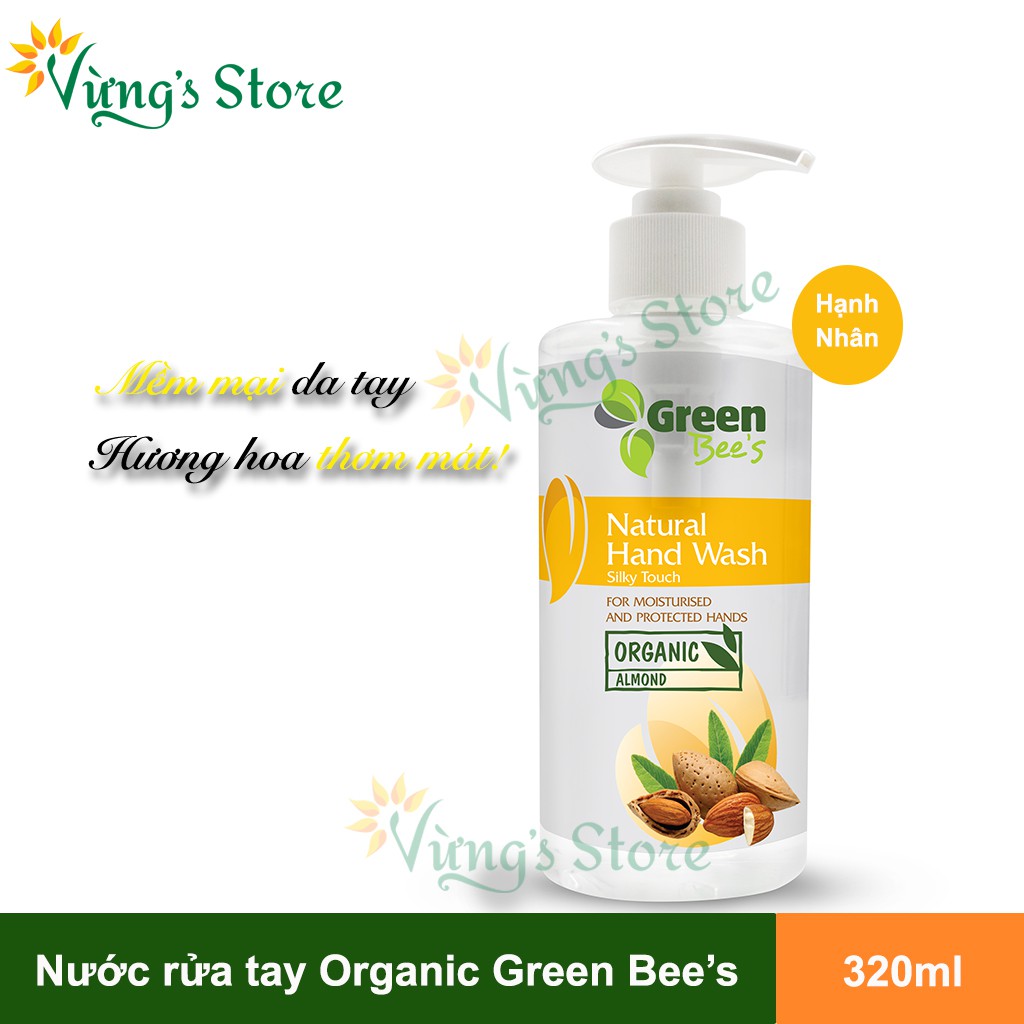 Nước Rửa Tay Organic Chiết Xuất Hạnh Nhân 320ml