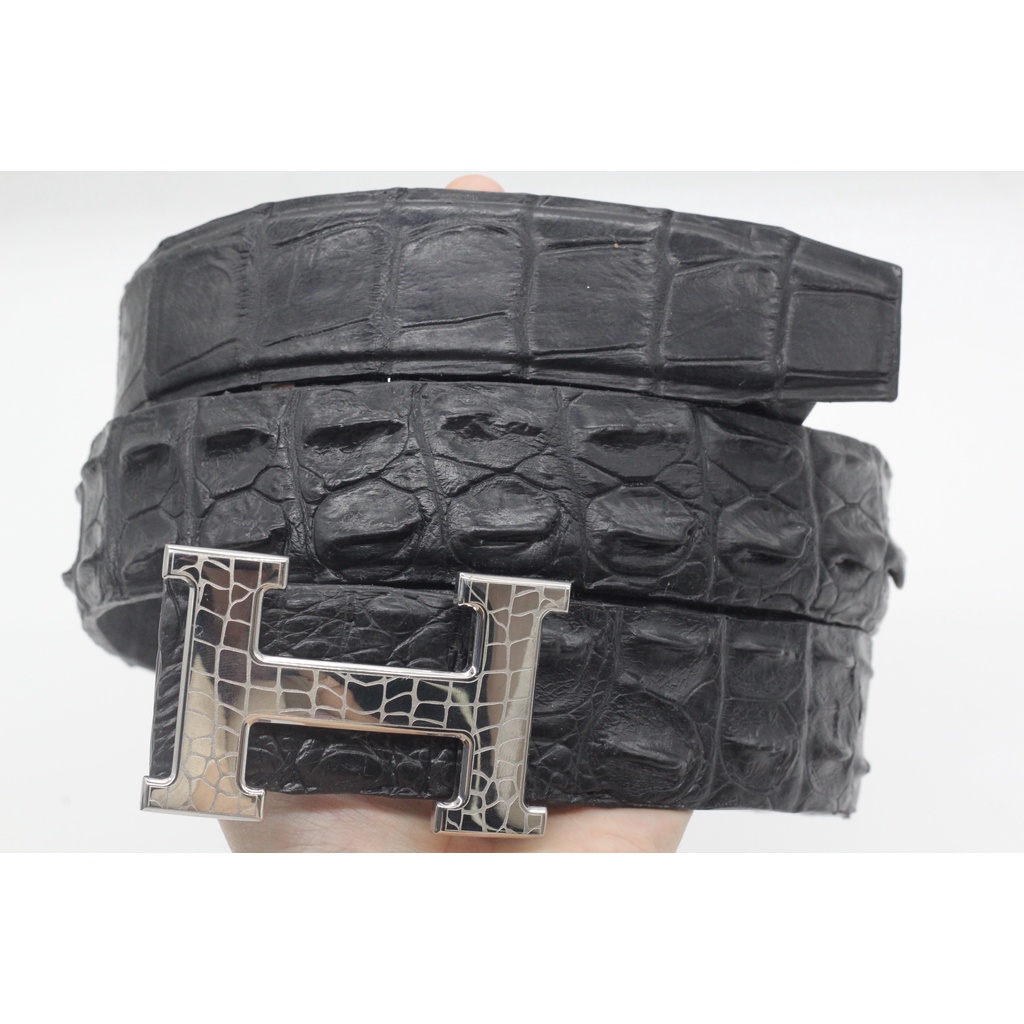 Dây Thắt Lưng Dây Nịt Gai Da Cá Sấu Thật Bản 3.8cm Bản Liền Không Nối Sản Phẩm Kèm Mặt Khóa Cao Cấp Bảo Hành 12 Tháng