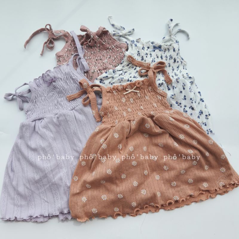 váy chun ngực vải thông hơi mềm mát buộc dây vai đang yêu