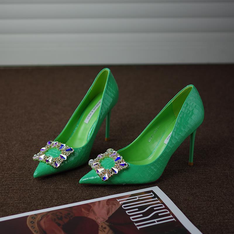 Giày Cao Gót Mũi Nhọn Thiết Kế Mới Đính Đá Cao Cấp Thời Trang