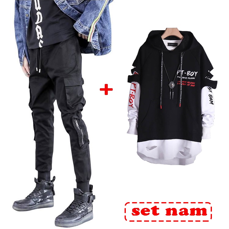 Bộ Quần Áo Thu Đông Nam Áo Hoodies Dài Tay Kết Hợp Quần Túi Hộp Trẻ Trung AO TOP 126 + JOGGER