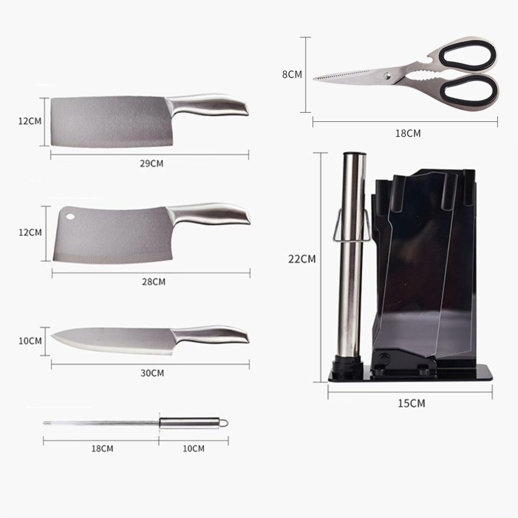 Bộ dao Nhật SEKI 6 món inox cao cấp chống gỉ dùng trong nhà bếp nhập khẩu Japan CozyBin