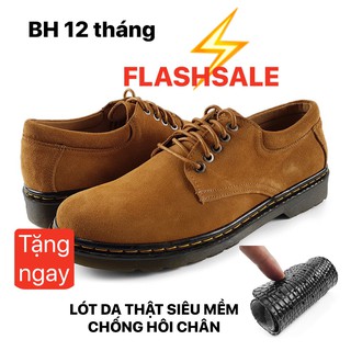 Giày Sneaker Nam Da Bò Thật Da Lộn Trẻ Trung VNXK DR20