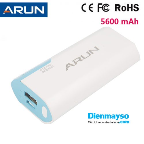 Pin Sạc Dự Phòng ARUN 5600 MAh (Hộp Đen Loại 1,Zin Chính Hiệu),BH 12 Tháng