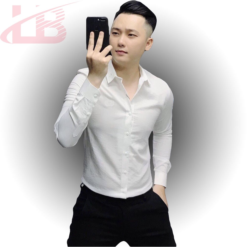 Áo sơ mi lụa dài tay nam LB003, vải dày, mát , đường may sắc sảo, áo sơ mi cao cấp LB1990 store | BigBuy360 - bigbuy360.vn