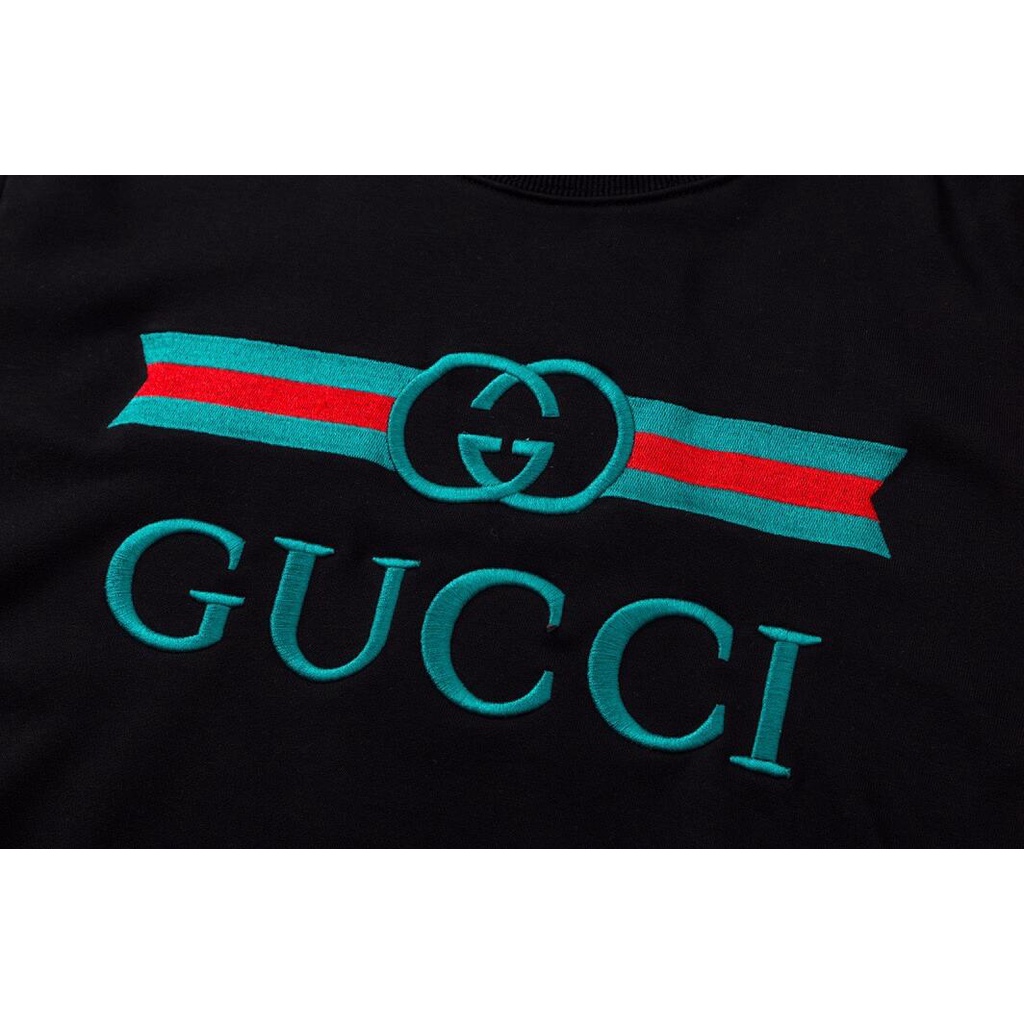 Áo Sweater Gucci Cổ Tròn Chất Liệu Cotton Thêu Họa Tiết Thời Trang Cho Nam Nữ