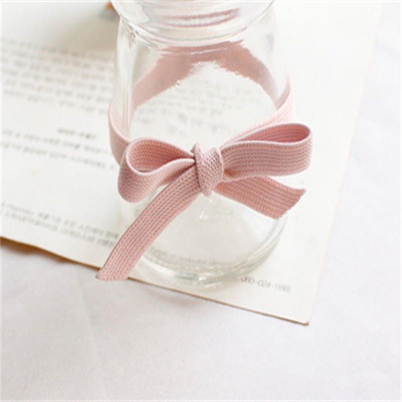 Dây Buộc Tóc Cao Su Co Giãn Màu Trơn Hình Nơ Đơn Giản Cho Nữ