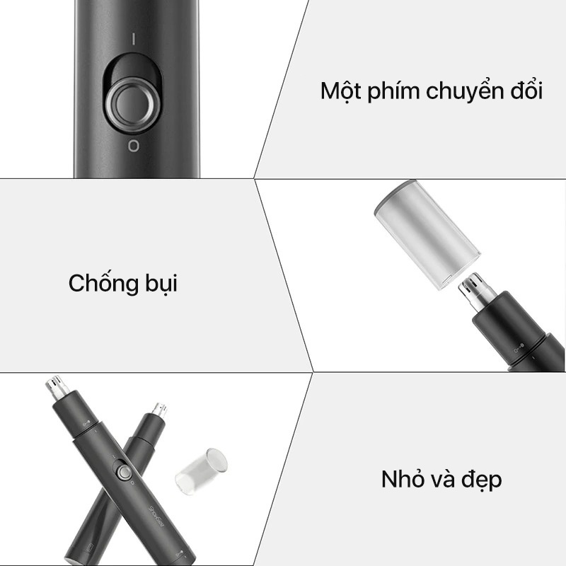 Máy Cắt Lông Mũi Xiaomi ShowSee C1-BK - Tông Đơ Cắt Lông Mũi - Hàng Chính Hãng - Bảo Hành 12 Tháng