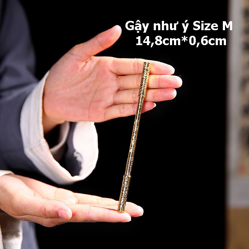 Gậy như ý bằng thép size lớn nhỏ phù hợp trang trí tượng tôn ngộ không