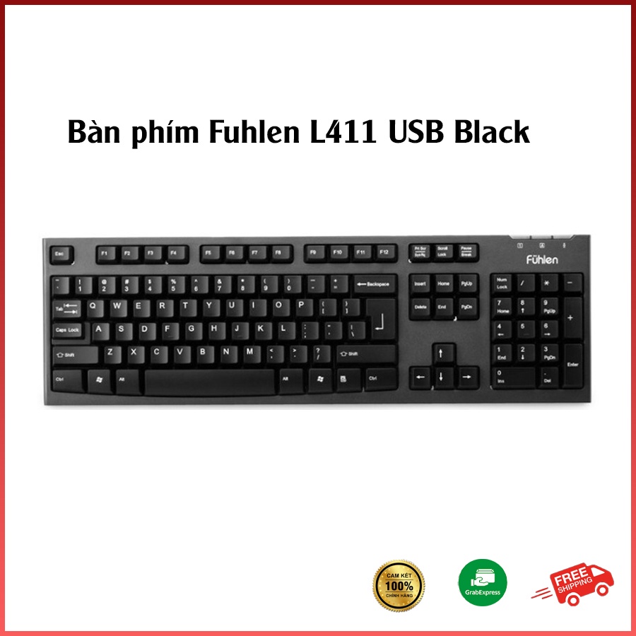 Bàn Phím Cơ PC Gaming Keyboard Văn Phòng Fuhlen L411 USB Black Kim Trung Computer