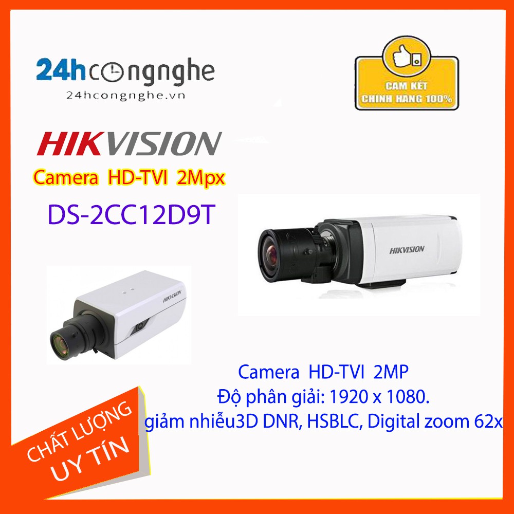 Camera DS-2CC12D9T hình chữ nhật zoo 62x chính hãng bảo hành 24 tháng