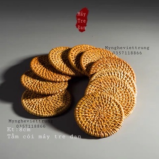 Tấm cói mây tre đan 8cm_Tấm lót ly, lót cốc