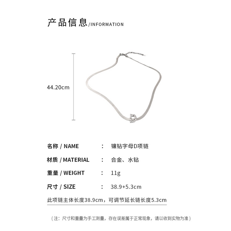 DREJEW Dây Chuyền Đính Kim Cương Giả Cao Cấp Phong Cách Hàn Quốc Cho Nữ