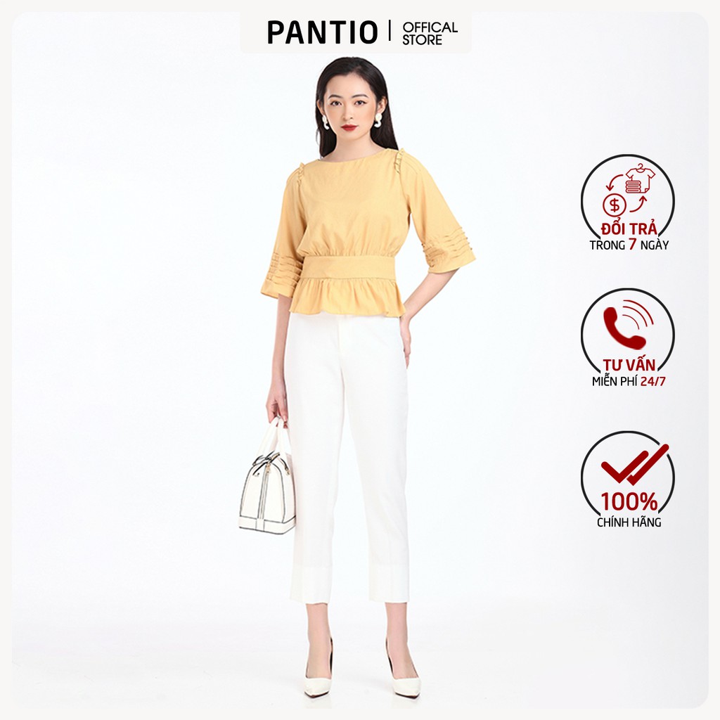 Áo sơ mi kiểu chất liệu thô mỏng dáng ôm tay lỡ FAK11091 - PANTIO