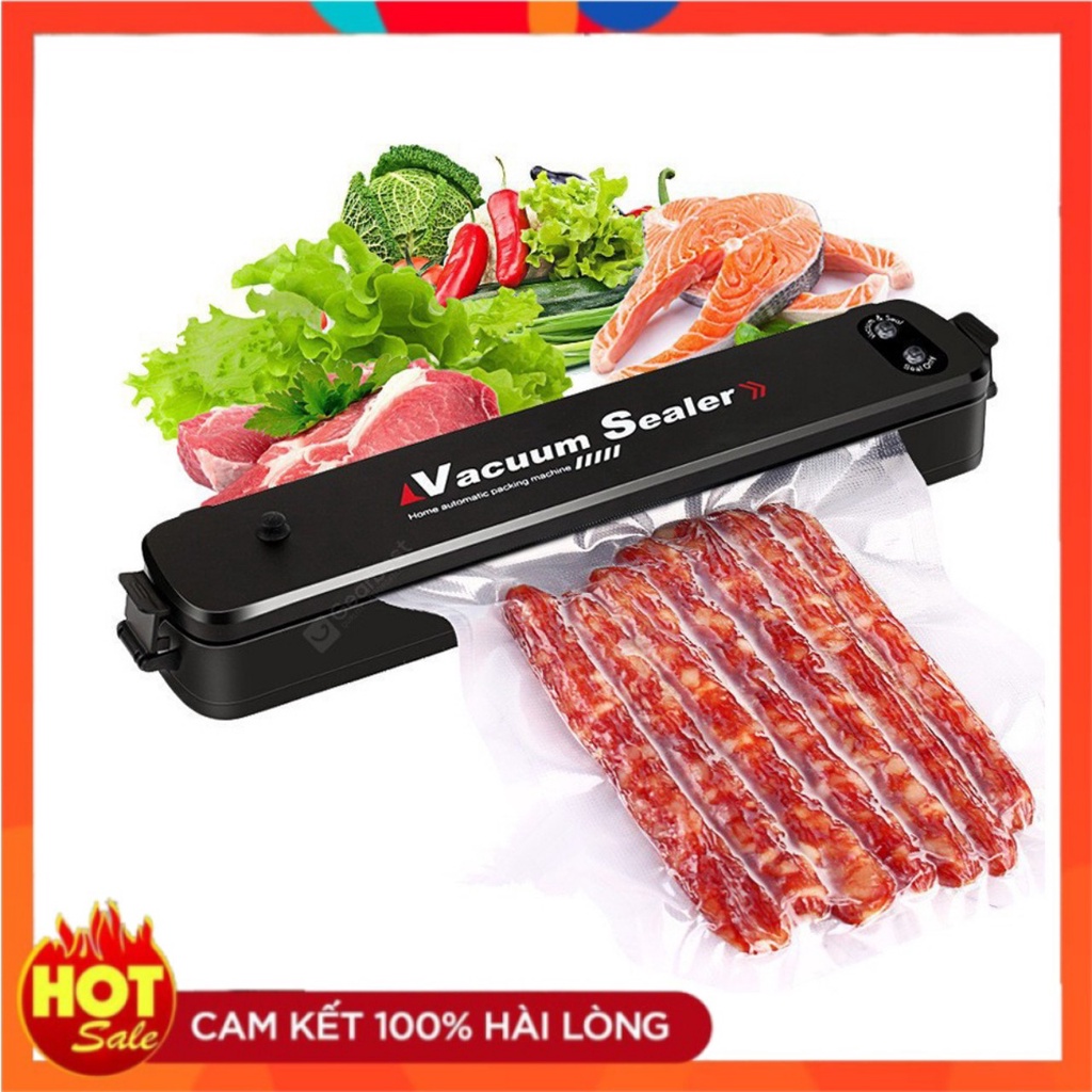 Máy Hút Chân Không Thực Phẩm Kèm Hàn Miệng Túi Vacuum Sealer ( Kèm 100 túi hút )