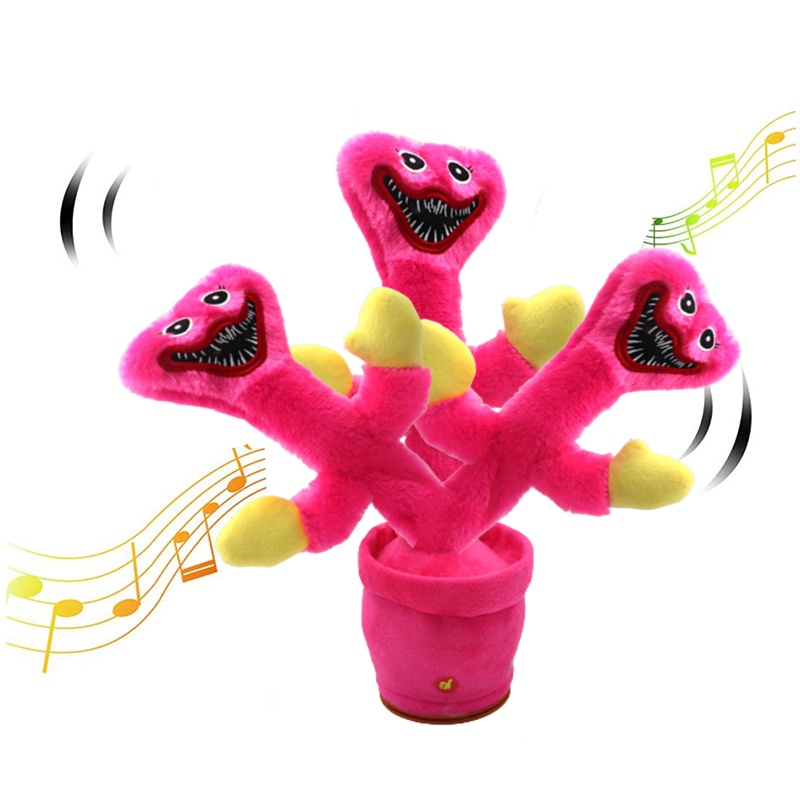 New Poppy Playtime Huggy Wuggy Dancing Speaking Cactus Interactive Dance Plush Toy