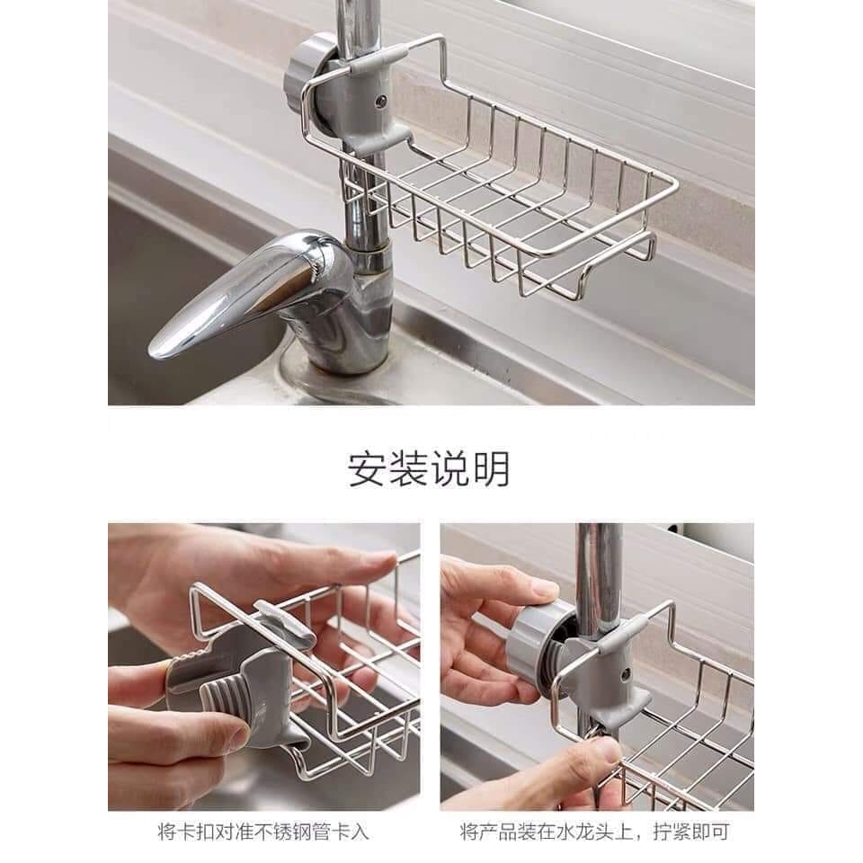 kệ inox gắn vòi nước đa năng mẫu 1