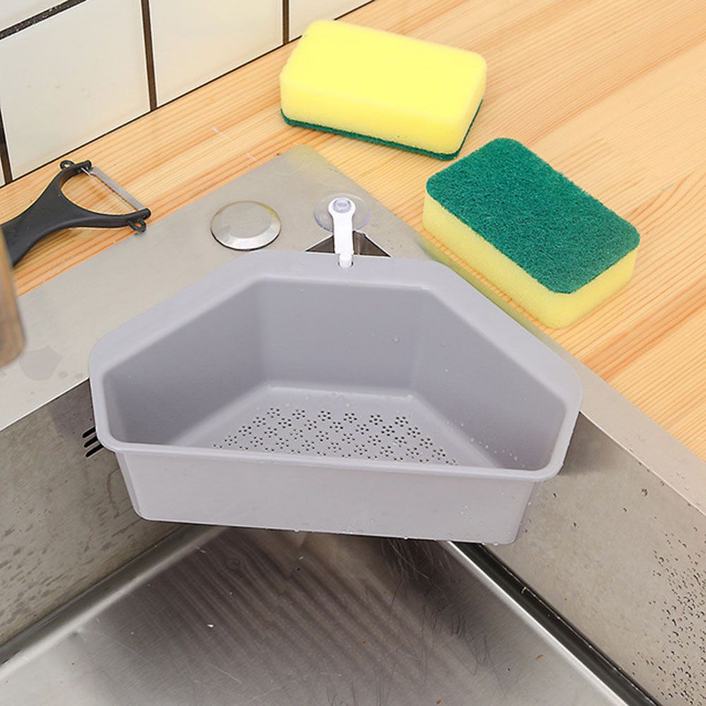 Khay đựng đồ có lỗ thoát nước hình tam giác gắn bồn rửa cho nhà bếp để rửa rau củ/ trái cây