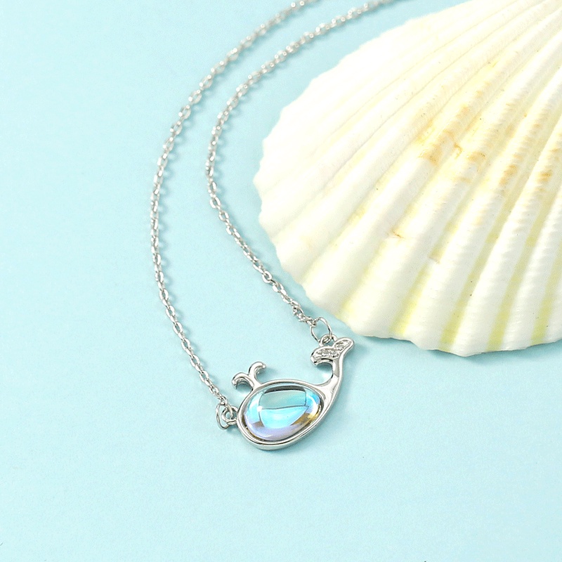 Vòng cổ cá voi nhỏ tươi mới của Hàn Quốc cho nữ Trang sức thời trang Vòng cổ tinh tế