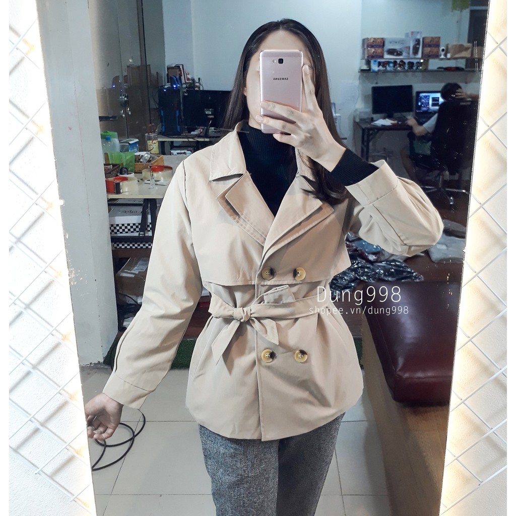 [HÀNG CAO CẤP] Áo khoác kaki 2 lớp siêu nữ tính thu đông 2020 hàng sẵn (kèm ảnh thật) | BigBuy360 - bigbuy360.vn