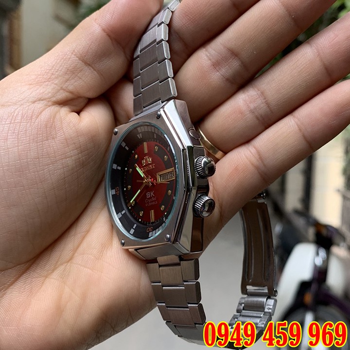 Đồng Hồ Nam Orient SK Nhật Xịn Mặt Lửa - Máy Nguyên Bản 100% - Vỏ Bạc Cao Cấp Automatic