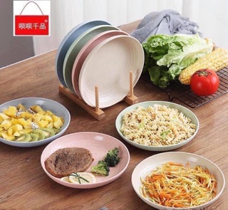  Sét 6 đĩa tròn nhựa lúa mạch