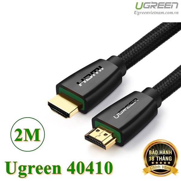 Cáp HDMI 2.0 dài 2m hỗ trợ full HD 4Kx2K chính hãng Ugreen 40410 cao cấp -dc3823