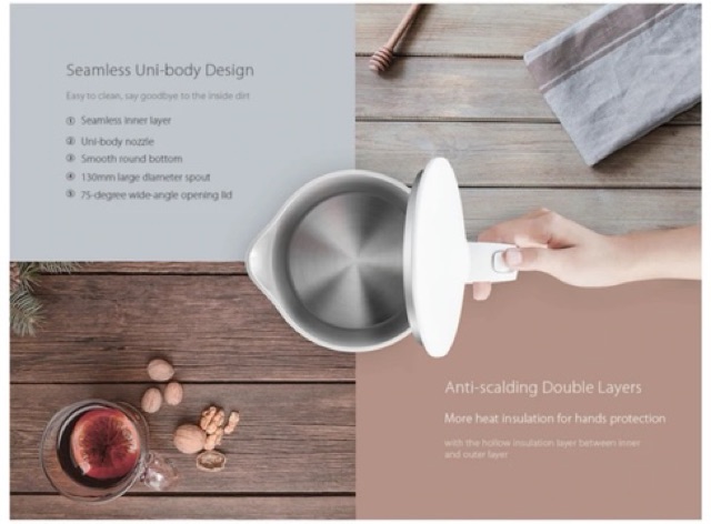 Ấm siêu tốc XIAOMI Electric Kettle MJDSH01YM- Hàng Chính Hãng