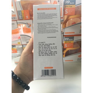 BÌNH SỮA PP WESSER CỔ HẸP 250ML