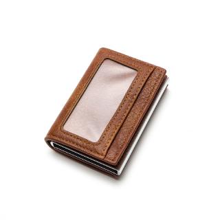 Bao Da Điện Thoại Thời Trang Cho Nam RFID Pop-up ATM Bus Leather Card Holder Immunization Card Holder 2021