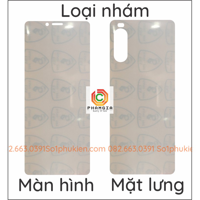 Dán ppf Sony Xperia 10 ii loại trong, loại nhám dành cho màn hình, mặt lưng, full body lưng viền