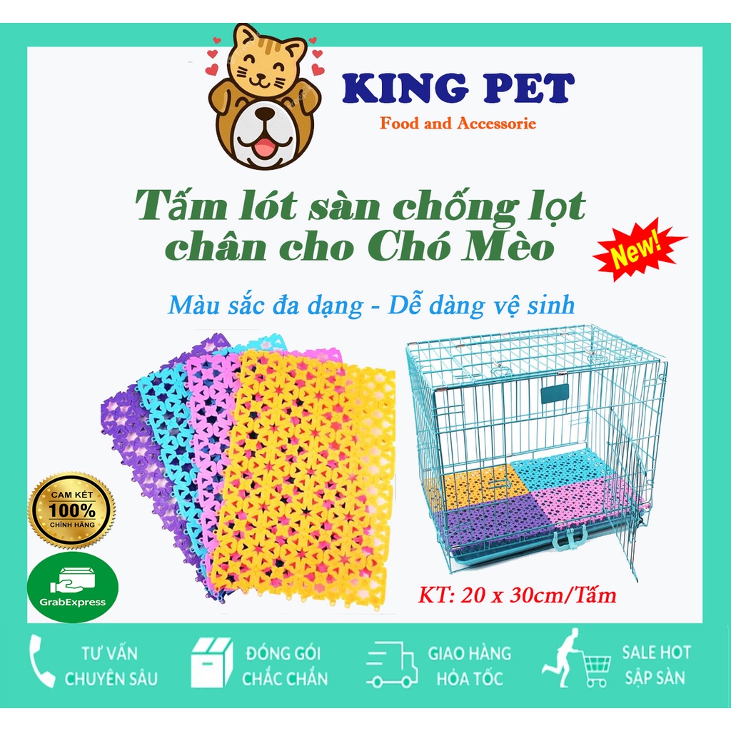 Miếng Lót Chuồng Sàn Nhựa Cho Thú Cưng Chó Mèo Chống Lọt Chân Nhiều Màu 20x30cm