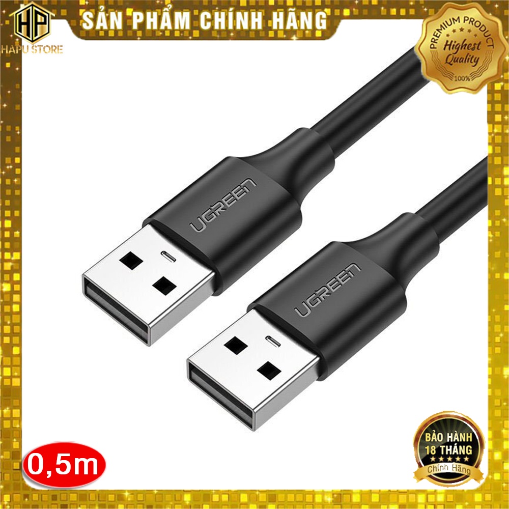 Cáp USB 2.0 Ugreen 10308 hai đầu đực dài 0,5m chính hãng - Hapustore